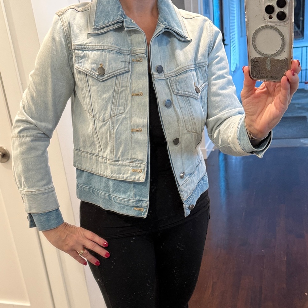 Alice and Olivia Double Two Tone Denim Jean Jacket XS